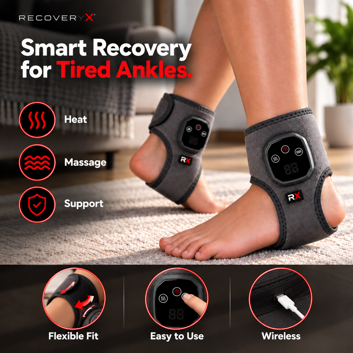 RecoveryX™ Smart Ankle Recovery Wrap